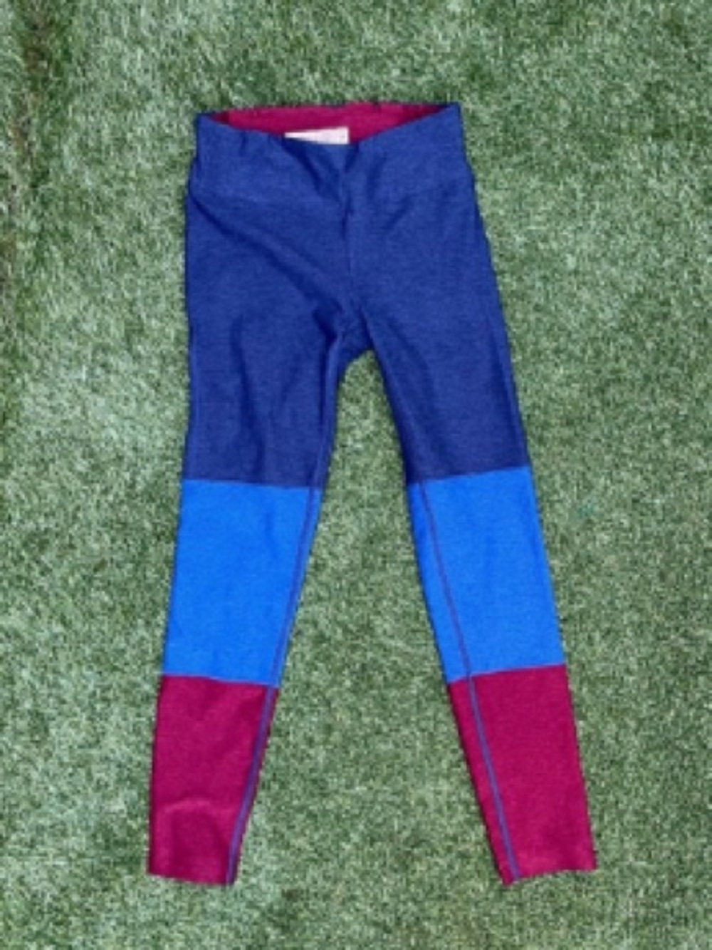 Colorblock Girls' Leggings - Navy, Blue & Burgundy